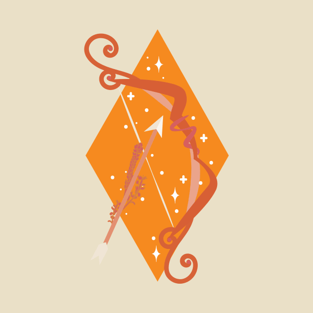 Sagittarius Bow and Arrow (Orange) by VenusAndMoon
