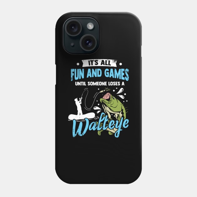 Walleye Fishing Yellow Pickerel Fisher Gift Phone Case by Dolde08