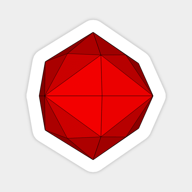 gmtrx red solid lawal disdyakis dodecahedron Magnet by Seni Lawal