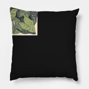 Modern Tropical Leaf Design // Alocasia Polly Pillow