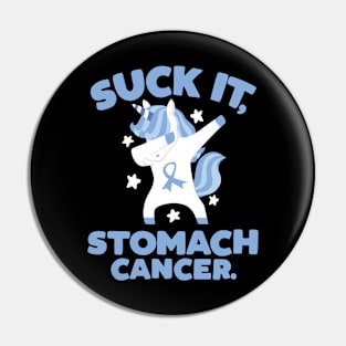 Suck It Stomach Cancer Quote with Unicorn Pin