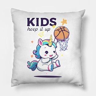 unicorn playing basketball Pillow