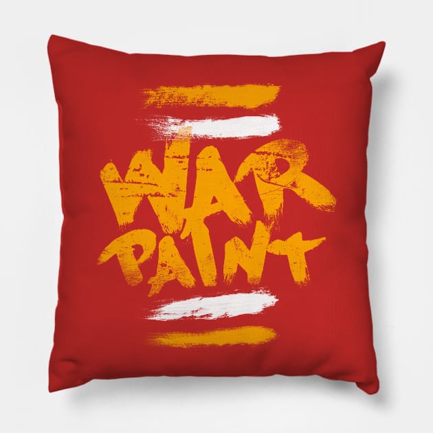 war paint Pillow by fansascityshop