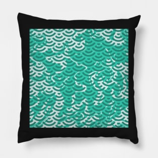 Dragon Scales on dark green Pillow