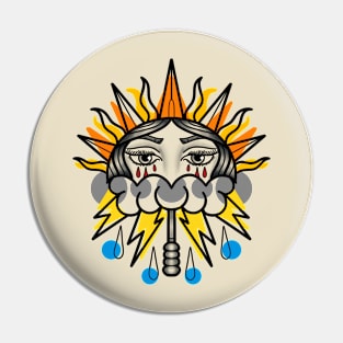 Umbrella Tattoo Design Pin