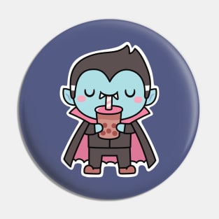 Cute Vampire Sucking Bubble Tea Pin