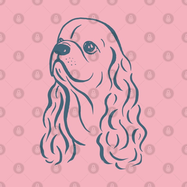 American Cocker Spaniel (Pink and Blue-Gray) by illucalliart