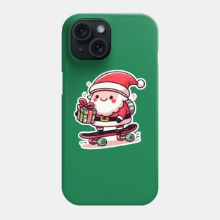 Santa Claus skateboard in Christmas Phone Case