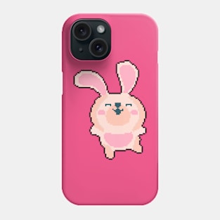 Bunny Bounce: Pixelated Rabbit Illustration for Playful Attire Phone Case