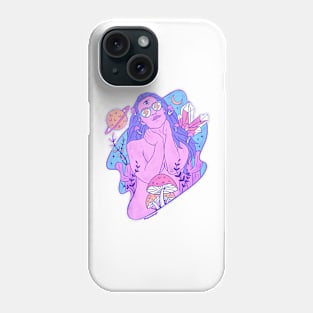 Beautiful cosmic girl with cool eyeglass Phone Case