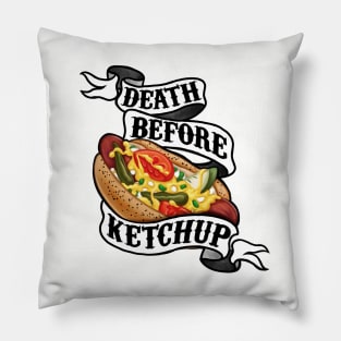 Death Before Ketchup Pillow