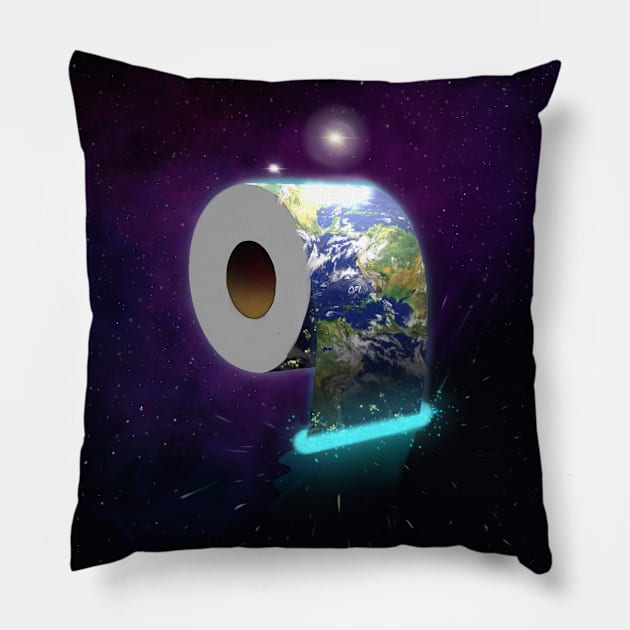 Toilet Roll Paper Earth Pillow by CreativeOpus