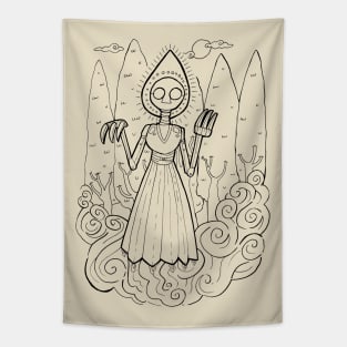 Cartoon Flatwoods Monster Tapestry