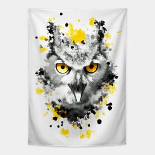 Owl with orange eyes Tapestry