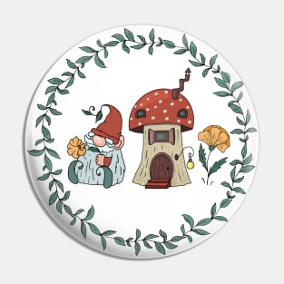 Gnome and a Fly Agaric House Pin