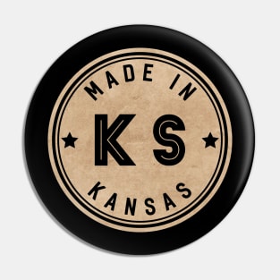 Made In Kansas KS State USA Pin