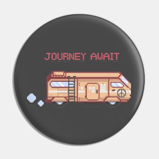 Pixel Art- Mini Bus Journey Await Collection Pin