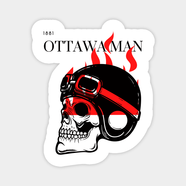 flaming biker motorcycle ottawa man design Magnet by hasanclgn