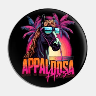 Retro Wave Appaloosa Horse Miami Pin