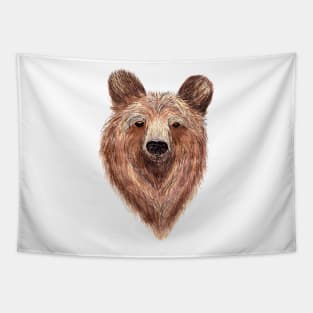 Hand Drawn Bear - color Tapestry