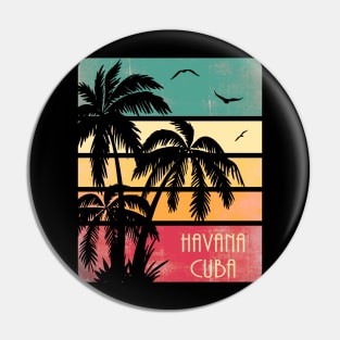 Havana Cuba Vintage Sunset Pin