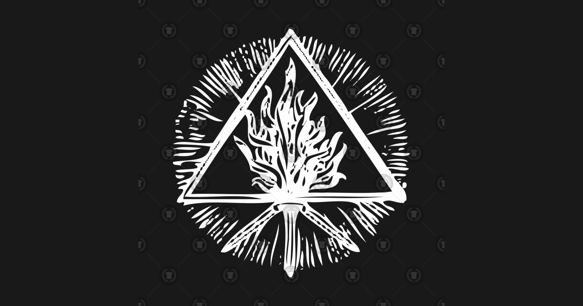 ANCIENT FIRE SYMBOL - white - Behemoth Band - T-Shirt | TeePublic