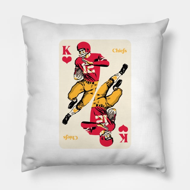 Kansas City Chiefs King of Hearts Pillow by Rad Love