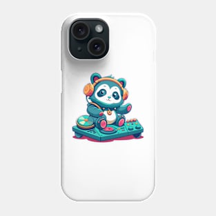 cute panda playing dj music Phone Case