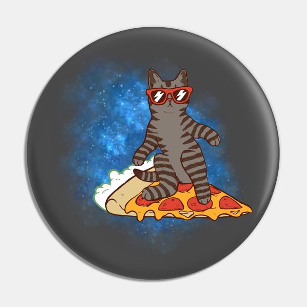 Galaxy cat surfing on pizza slice Pin by UnikRay