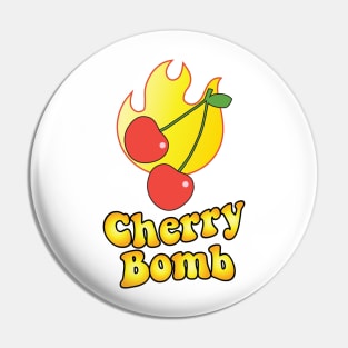 Yellow and Cherry Bomb Flaming Design Pin