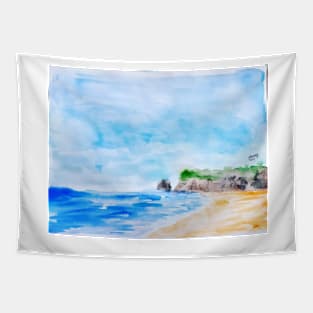 Sugarsand Bay Watercolor Painting Tapestry