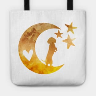 Dachshund Half Moon Stars Tote