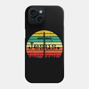 Jesus, Cross, Retro Sunset,  Christian Gift, Vintage, Sunset Phone Case