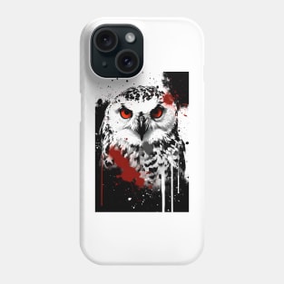 Snowy Owl Ink Painting Phone Case