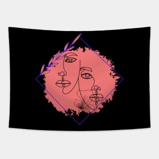 Two Face Design Tapestry