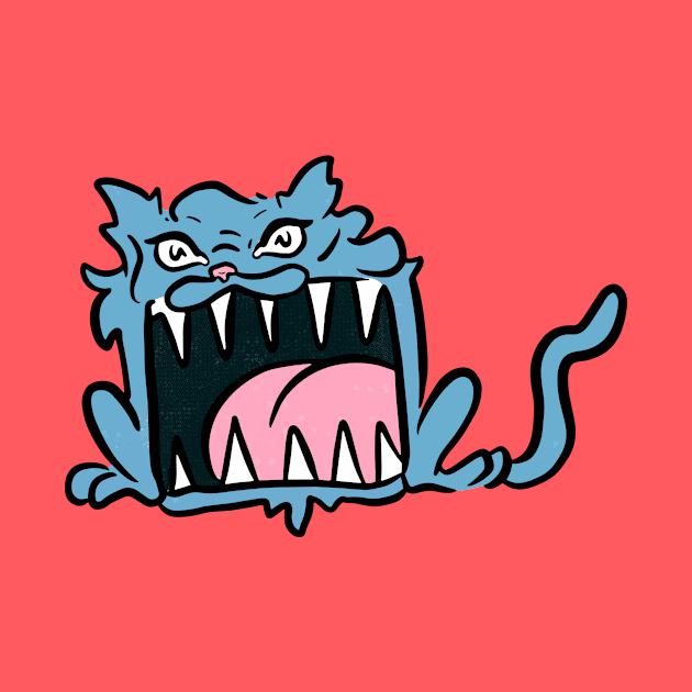 Big Mouth Blue Baby Kitty by Sasha Banana 