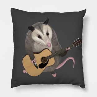 Opossum playing the acoustic guitar - possum Pillow