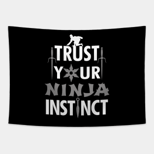 Ninja Ninjutsu Warrior Saying Typographic Quote Tapestry