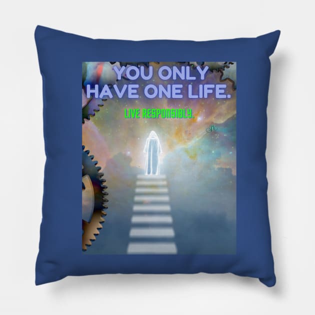 Live Responsibly Pillow by LibrosBOOKtique