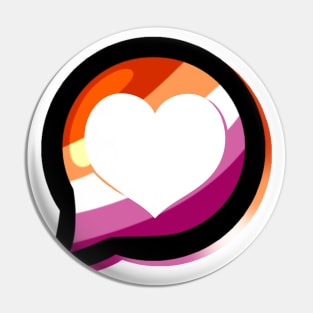 LGBTQ+ Pride Heart Speech Bubble - Lesbian Pin