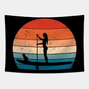 Paddleboard Cat Tapestry