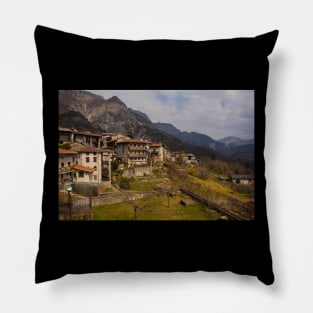 Poffabro Village in North East Italy Pillow