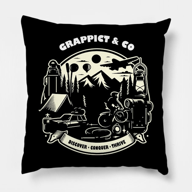 Outdoor adventure activity Pillow by grappict