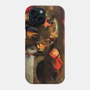 WEIRD FISH BOATS ,FISHERS IN THE DARK WATERS from Triptych of the Temptation of St. Anthony by Hieronymus Bosch Phone Case