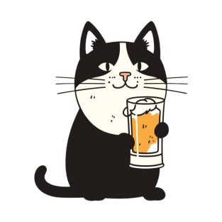 Cat with beer in hands T-Shirt