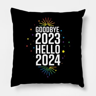 Goodbye 2023 Hello 2024 LBGTQ New Years design Pillow