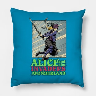 Alice and the Invaders From Wonderland Pillow