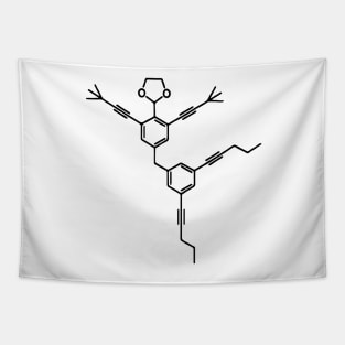 Dancing Molecule carbon Benzene. Physics Maths. 2-(2,5-Bis(3,3-dimethylbut-1-yn-1-yl)-4-{[3,5-di(pent-1-yn-1-yl)phenyl]ethynyl}phenyl)-1,3-dioxolane Tapestry