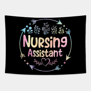 Nursing Assistant cute floral watercolor Tapestry