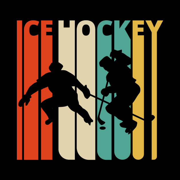 Ice Hockey Silhouette, retro design. by MadebyTigger